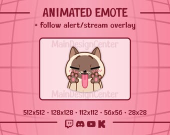 Licking Cat · Animated Emote · Follow Alert · Stream Overlay · Twitch, Discord, YouTube, Kick · Tongue Emoji · Flirty GIF