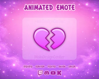 Broken Heart Animated Emote Twitch, Discord, YouTube, Kick Love Emoji Follow Alert Stream Overlay