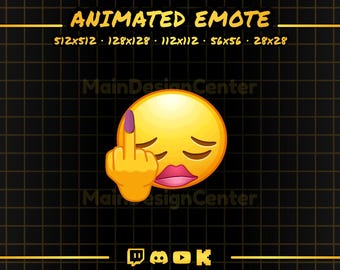 Slay Animated Emote · Middle Finger Emoji · Twitch, Youtube, Discord, Kick · Girly Overlay, Follow Alert