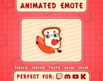 Fighter Animated Emote · Angry Toast Emoji · Anger Chat Reaction · Boxing Bread GIF · Twitch, Discord, Kick, YouTube