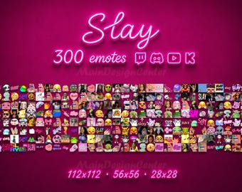 Slay Emote Collection · 300+ Emoji for Twitch, Discord, YouTube, Kick · Queen Vibe · Bimbo PNG + GIF