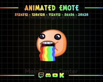Rainbow Vomit · Animated Emote · Colored Emoji · Twitch, Discord, Kick, YouTube · Fast GIF Chat Reaction