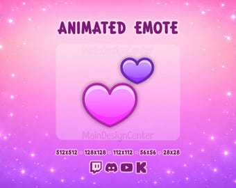 Flying Hearts Animated Emote · Love Emoji · Discord, Twitch, Kick, Youtube · Stream Overlay · Follow Alert