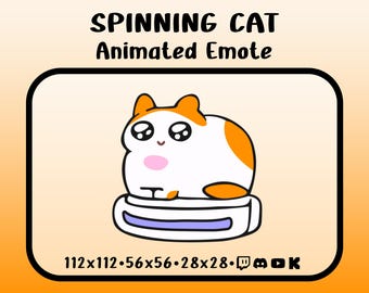 Spinning Cat · Animated Chat Emote · Twitch, Discord, Youtube, Kick · Streaming Emoticon · Funny Meme Cat · Colorful Dynamic Emote