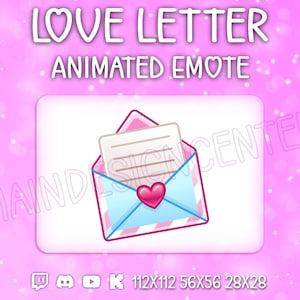 Liebesbrief · Liebes-Emoji · Animiertes Emote · Chat-Emoticon zum Valentinstag · Twitch, Discord, Youtube, Kick · Süßes GIF · Stream-Overlay