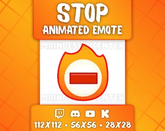 STOP Animated Emote · Emoji For Moderation · Twitch, Discord, Youtube, Kick · Funny Chat Situations · Streaming Assets · Meme Reactions