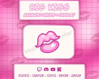 BIG KISS · Animated Emote · Chat Love Emoji · Twitch, Discord, Youtube, Kick · Cute Emoticon · Stream Follow Alert