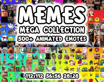 Mega Collection: 500 Animated Meme Emotes · legendary memes emoji bundle · Twitch, Kick · vtuber assets