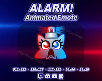 Alarm! Animowana emotka · Twitch, Discord, Youtube, Kopniak · Zabawna emotka gwiazdy · Alert obserwujący · Nakładka na transmisję strumieniową
