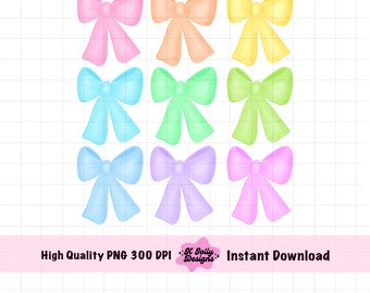 Bow PNG File, Coquette Bright Bows png, Rainbow Girly coquette png, Cute Little Girl Shirt, Rainbow Bows, Bow Sticker, Bright Happy png