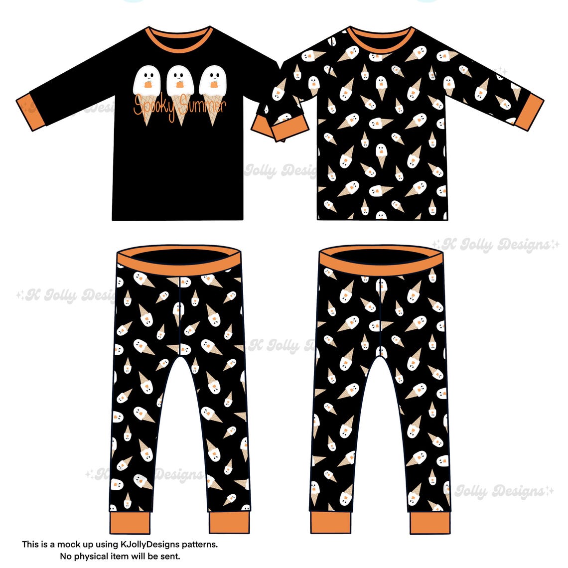 Summerween Ghost Ice Cream Seamless Pattern, Halloween Pattern, Ghost ...