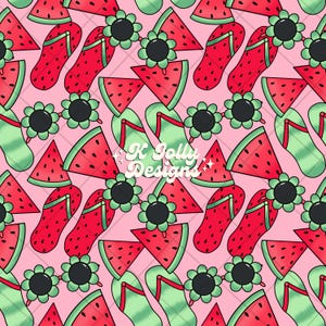 Summer Watermelon Seamless File, Summer Fruit Seamless, Groovy Girl Summer Seamless PNG File, Watermelon Printable, Summer Digital Paper