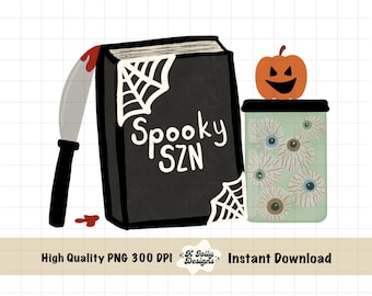 Bookish Halloween png, Spooky Season png, Horror Bookish png, Halloween Shirt Design, Bookish Halloween Design, Spooky szn png