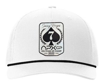 Gorra APX GP Sonny Hayes Campeón del GP de Abu Dabi, Gorra Trucker de Carreras, Richardson 112 Inspirada en el Automovilismo, Gorra con Parche Estilo F1 Vintage
