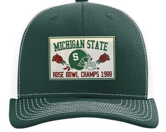 MSU Spartans Rose Bowl Champions Trucker Hat | Michigan State Richardson 112 Vintage Snapback