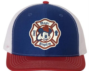 Magic Kingdom Fire Department No 112 Richardson Trucker Hat Disney World Snapback Cap