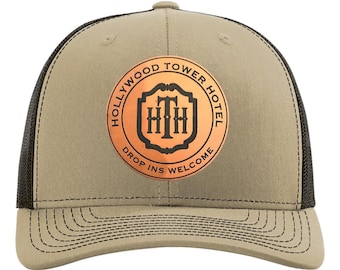 Hollywood Tower Hotel Leather Patch Trucker Hat Richardson 112 Tower of Terror Disney Theme Park