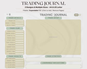 Fillable Trading Journal PDF | Forex, Crypto, Stock Trade Log (A4 & US Letter)
