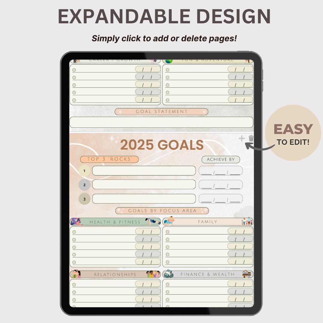 2025 Goal Planner | Printable Life Goals by Category (PDF) - Etsy