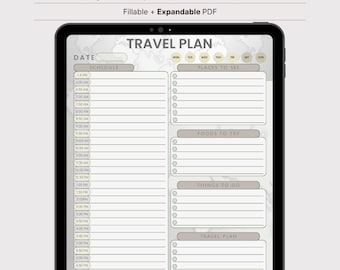 Plantilla imprimible de planificador de viajes/itinerario diario (PDF) - Tema mundial