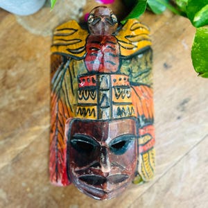 Vintage, Warrior/Tribal Wooden Mask, Eclectic Decor,