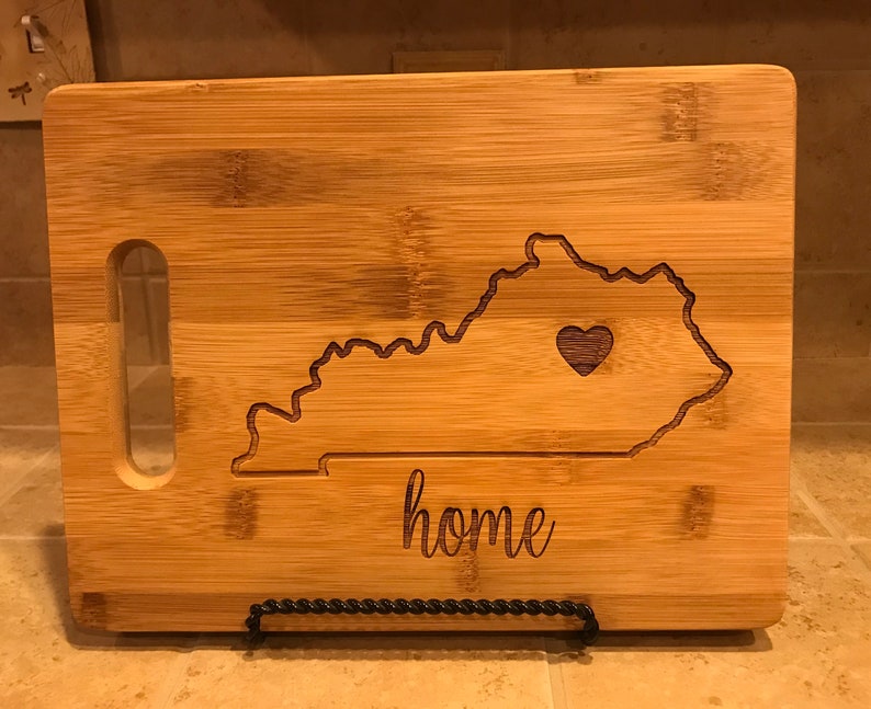 Kentucky/Home - Laser Engraved Bamboo Cutting Board
