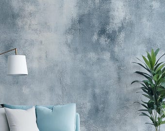 Blue Concrete Texture Wallpaper: Abstract Peel and Stick Wall Covering