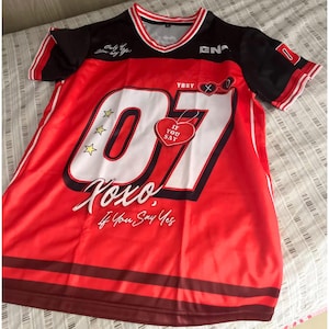 Kpop Concert T Shirt, XO 07 Shirt, Red Sports Shirt, Summer Loose Streetwear, Men Women Tee, Kpop Fans Gifts