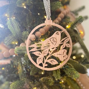 Handmade Wooden Bird Ornament