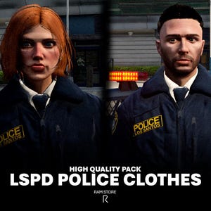 LSPD Police Clothes / FIVEM / GTA - Non branded clothing pack female - male 1.4GB