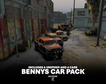 Bennys Lore Friendly Car Pack + Uniform / FIVEM / GTA - 4 Taxi Cars + Uniform