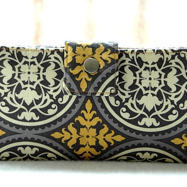 Handgemachte Brieftasche alle Veganer und handgefertigt in gold Medaillons