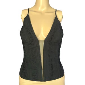 Vintage La Perla Women&#39;s Black Silk Lingerie Corset Top Size Small