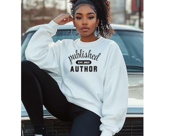 Camiseta de manga larga de autor publicado, camiseta personalizada, autor novel, regalo para autor, futuro autor superventas, regalo personalizado y único.