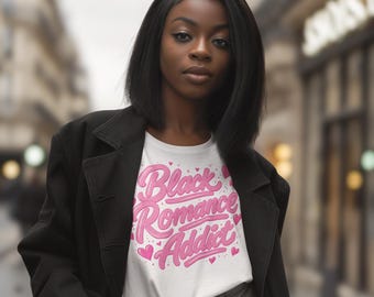 Camiseta negra para adictos al romance / Camiseta para lectores, Camiseta para amantes de los libros