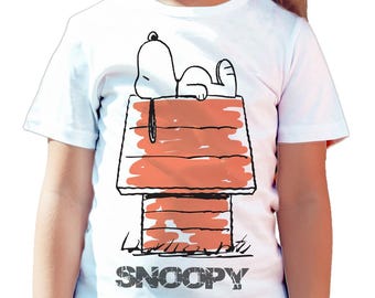 Peanuts Snoopy Haus Kinder T-Shirt Cartoon Grafik Shirt für Jungen Mädchen Kleinkind Tee
