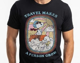 Peanuts Groovy Vibes Snoopy Letnie Wakacje Vintage Lata 60. 70. Oficjalna męska koszulka