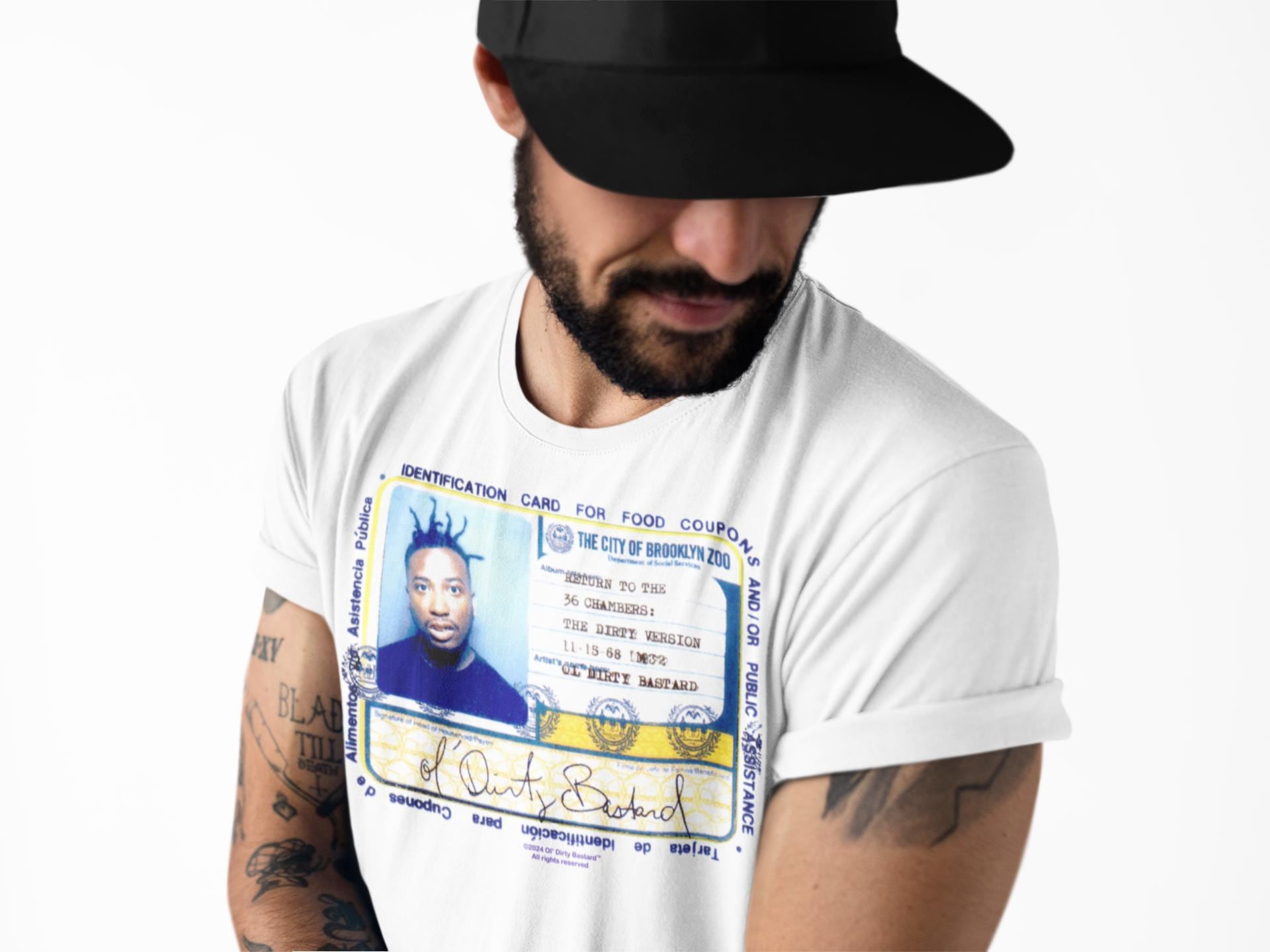 ODB Ol' Dirty Bastard Return to the 36 Chambers ID Card T-shirt