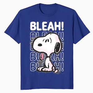 Peanuts Snoopy Graffiti Splat Bleah Official Men’s T-Shirt | Funny Lol Stencil Art Gift | 90s Retro Graphic Tee | Vintage Cartoon Shirt