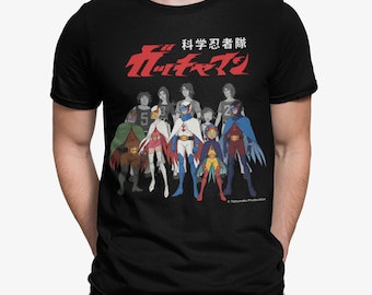 Gatchaman Mens T-Shirt Battle of the Planets Gift Science Ninja Team Retro Anime Tee Shirt
