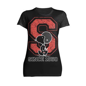 Peanuts Snoopy 1950 quarterback officieel dames T-shirt retro Snoopy cadeau voor sportfan Klassiek Peanuts-shirt vintage voetbalshirt
