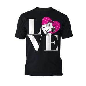 Camiseta oficial para hombre Peanuts Belle Love / Camiseta de dibujos animados de la hermana de Snoopy, lindo regalo de San Valentín, camiseta clásica para fanáticos de las tiras cómicas