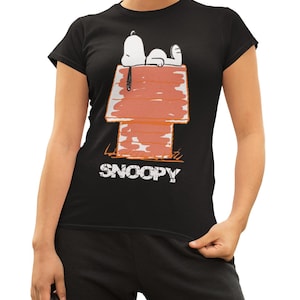 Camiseta oficial para mujer con el logotipo de Snoopy de Peanuts / Camiseta con gráficos de dibujos animados Merchandising de Snoopy Camiseta retro de Charlie Brown Regalo para fanáticos de Peanuts