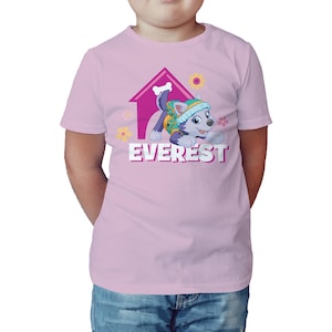 Paw Patrol Everest Official Kid's T-Shirt Toddler Girl Gifts Pup Power Tee Paw Patrol Birthday Gift Shirt Preschool TV Show Top Tees