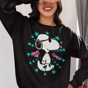 Peanuts Snoopy Joe Cool Official Sweatshirt Retro Cartoon Pullover Vintage Snoopy Graphic Jumper Charlie Brown Fan Gift For Comic Sweater
