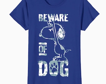 Peanuts Snoopy Beware Of Dog Lustig Guardian Lol Stencil 90er Jahre offizielles Frauen T-Shirt