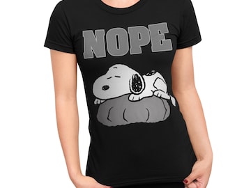 Peanuts Snoopy Zmęczony Leniwy Pies Klasyczna Sztuka Retro Vintage Lata 90. Oficjalna Damska Koszulka
