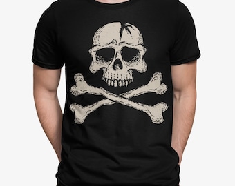 Halloween Pirate Skull Crossbones T-Shirt: Edgy Horror Graphic Tee