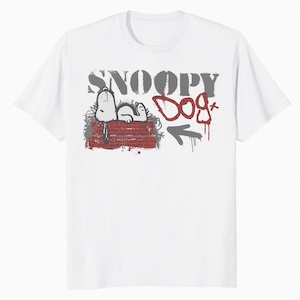 Peanuts Snoopy Graffiti Dog House T-Shirt | 90s Urban Stencil Art Tee | Official Retro Men&#39;s Graphic Shirt | Cool Cartoon Gift Shirts