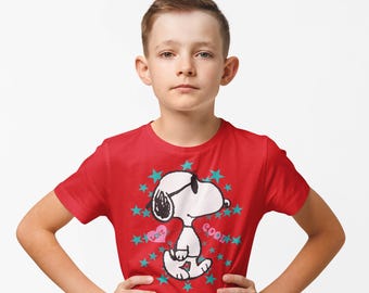 Koszulka dla dzieci Peanuts Snoopy z kreskówkowym psem Snoopy Graphic Gift Tee dla chłopców i dziewcząt